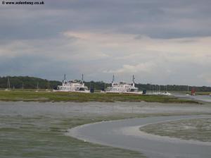 Ferries passing near Lymington